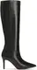 Smooth leather boots with stiletto heel