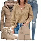 Braune Sneaker Leder Outfits image
