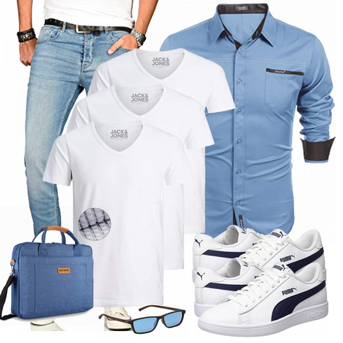 Blau Overall COOFANDY kombinieren