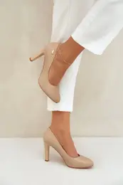 Womens Heels On A Block Coffe Campbell