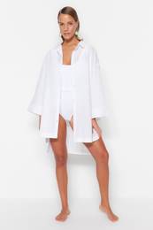 White Woven 100% Cotton Shirt