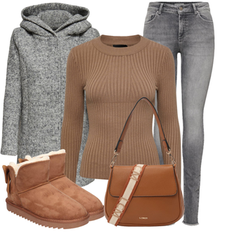Mit Schleife Outfit mit Braun/Beige SchneeStiefel/Flache Stiefelette/Klassischer Stiefel/Wattierte Stiefel/Winter Hausschuh/Winterschuh/Winter Stiefelette/Lammfell WinterStiefel/Lammfell Stiefel Dockers by Gerli "Stilvoller Look für die Freizeit"