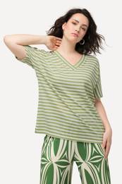 Mikina, dvoutnov vzhled, oversize, vstih do V, krtk rukvy
