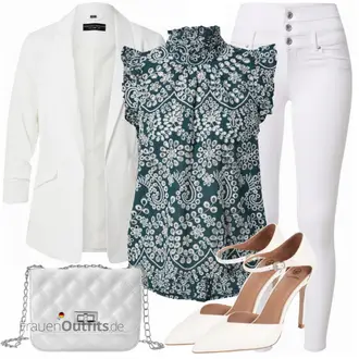 Schicke Outfits Coole mit Weiß/Creme Lederjacke/Damen 7/8-Länge Jeans/Knöchelstiefel/Biker Jeans/Caprijeans/Cropped Jeans/Low Rise Jean/Low Waist Jean/Push up Jeans/Leder Schuhe Only "Schickes Business Outfit"Look: Uni, Coole, Disco, Moderne, Schön, Nahtlos
