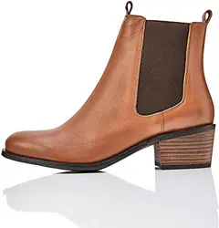 find. Mid Heeled Leather Chelsea Boots, Braun Brandy), 38 EU