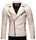 Crone Veit Herren Biker Eco Lederjacke Vegane Bikerjacke (M, Beige (Ecoleder))