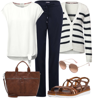 Outfit mit Plateau Halbschuh/Sandalen Mit Absatz/Plateauschuh/Plateau Sandale MARCO TOZZI "Praktischer Look"