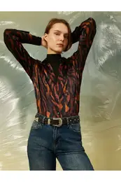 Patterned Satin Shirt