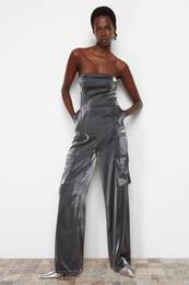 Anthracite Fitted Woven Shimmer Jumpsuit