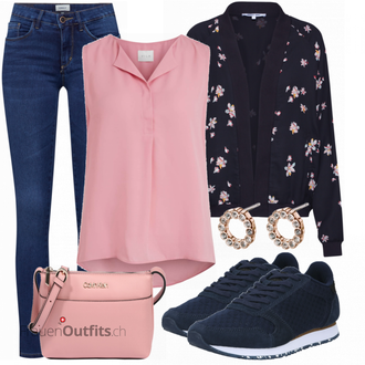 Outfit mit Schwarz Schuh Sneaker WODEN "Schönes Frühlingsoutfit"