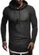Leif Nelson Herren Kapuzenpullover Slim Fit Baumwolle-Anteil Moderner weißer Herren Hoodie-Sweatshirt-Pulli Langarm Herren schwarzer Pullover-Shirt mit Kapuze LN8120 Anthrazit Medium