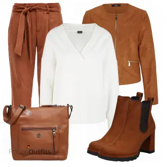Outfit mit Braun/Rot Stiefel Paul Green "Perfektes Büro Outfit"