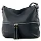 modamoda de - T159 - ital Umhängetasche Schultertasche aus Leder, Farbe:Dunkelblau