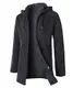 Yukirtiq Herren Cardigan Lang Strickjacke mit Kapuze Wintermantel Fleecejacke Sweatjacke Langarm Strickjacken Männer Winterjacke Trachtenjacke
