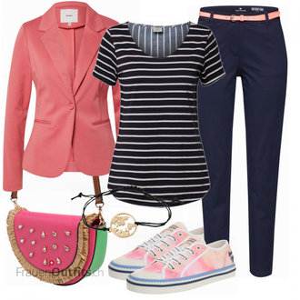 Outfit mit Grau/Rosa/Beige/Blau Sneaker SCOTCH & SODA "Perfekt für den Frühling"