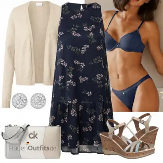 Sommer Outfits mit Blau/Dunkelblau/Rosa Rock Mit Blumenmuster/Langer Rock/Bedruckter Rock/Festlicher Maxi Rock/Vintage Maxirock/Maxirock/Lagenlook Rock VERO MODA "Schöner Sommer Look"