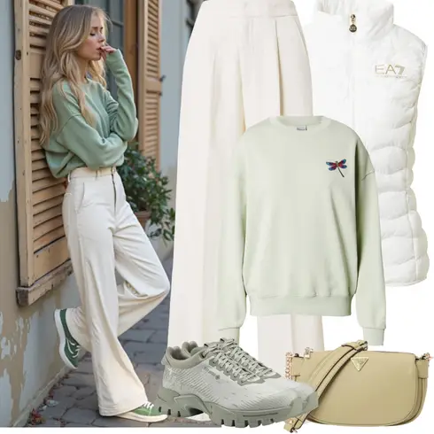 Comment poter Blanc Veste en Duvet/Doudoune/Veste Matelassée/Veste Hybride/Veste Synthétique/Veste 2 en 1/Doudoune D'été ea7 emporio armani avec Crème/Blanc/Kaki/Beige Pantalon de Costume/Pantalon Taille Haute/Pantalon Bavarois/Pantalon Palazzo/Pantalon en Mousseline/Pantalon Plissé/Pantalon Froissé/Pantalon à Plis Devant/Pantalon Marlène/Pantalon avec Fente Copenhagen Muse