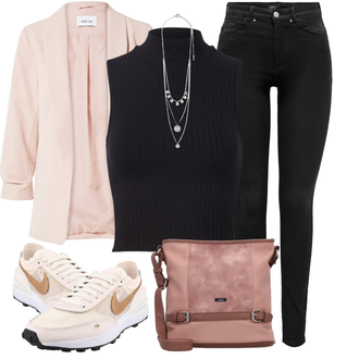 Esthetische Outfit mit Rosa/Beige Strickjacke Tracht/Kaschmir-Strickjacke/Baumwoll Strickjacke/Strickjacke Gefüttert/SommerStrickjacke/WickelStrickjacke/Mantel/Tunika About You "Freizeit Bekleidung"Look: Rap, Uni, Büro, Romantisch, Business, Esthetische