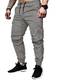 Elegancity Hell Graue Cargohose Herren Chino Hose mit 6 Taschen Cargo Hose Stretch Jogginghose für Männer mit Bundgummi Elastische Hosen M