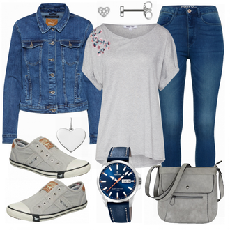 Canvas Outfit mit Canvas-Sneaker Mustang "Only Look"