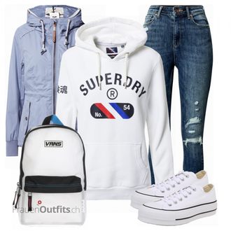 Outfit mit Grau Superdry "Toller Look für den Frühling"
