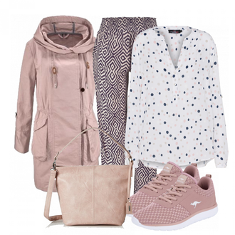 Outfit mit Beige Sneaker Kangaroos "LazyDay"