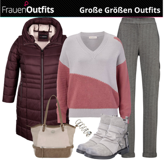 Outfit mit Kurzmantel miamoda "Winterliche Mode für Mollige"