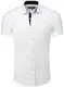 Carisma Casual Herren Hemd Kurzarm Slim-Fit mit Kentkragen für Freizeit Business Hochzeit 9102 Weiss M