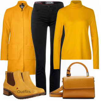 Outfit mit Gelb Stiefel Rieker "Herbst Outfit in warmen Farben"