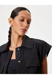 Short Sleeve Shirt Classic Collar Pocket Detailed Snap Button Comfortable Fit