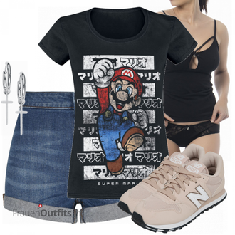 Outfit mit Blau T Shirt Super Mario "Outfit für die Freizeit"