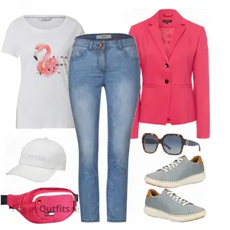 Outfit mit Grau Sneaker Josef Seibel "Lässiger Freizeit Look"