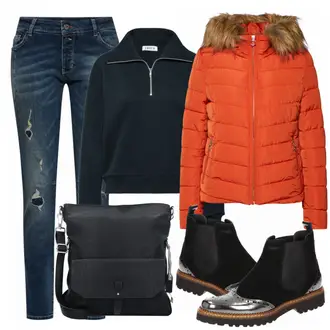 Outfit mit Schwarz Stiefel Sioux "Bright"