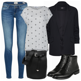 Outfit mit Blau Stiefel Vagabond Shoemakers "Only"