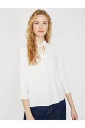 Women's Ecru Collar Detailed Blouse