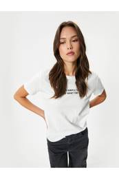 Printed T-Shirt Crew Neck Short Sleeve Cotton