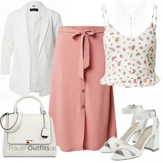Elegant Outfit mit Rosa Short Große Größe/Kleid Große Größe/60er Jahre Rock/A-Linien-Rock/Wadenlanger Rock/Ausgestellter Rock/Knielanger Rock/Midirock/Moderne Rock/Standesamt Rock About You "Perfekt für die Arbeit"Look: A-linie, Uni, Fließende, Babydoll, Business, Elegant, Mom, Old Money, Overdressed, Trachten, 70er, Classic, 60er