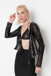 Black Sequin Top and Bottom Set