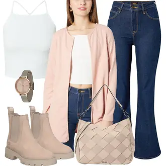 Outfit mit Rosa/Gold Kettenuhr/Armbanduhr Lacoste "Perfekt für den Herbst"