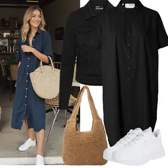 Outfit sa Crna Haljina Veći Broj/Tunika/Bluza Veći Broj SELECTED FEMME "Proljetni Outfit"