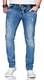 A. Salvarini Herren Stretch Jeans Hose Basic Slim Fit Pants [AS-160-Blau-W32 L36]