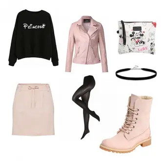 Outfit mit Rosa/Beige/Blau CECIL "ClubNightwithSeokjin"
