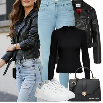 Kombinacije za festival sa Crna Bluza Veći Broj/Pletivo Veći Broj Only "Proljetni Outfit"
