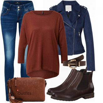 Outfit mit Rot Sweatshirt Only "Outfit für den Frühling"