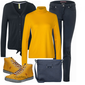 Outfit mit Gelb Stiefel Rieker "Street Style Outfit"
