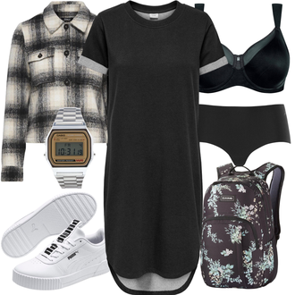 Outfit met Jerseykleedje/Sheath Jurk/T-Shirt Jurk/Tuniek Jurk JdY "Sportieve outfit"
