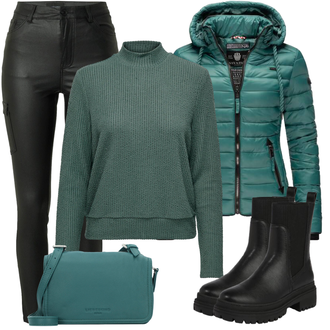 Cargo Outfit sa Hlače Kožna Hlača VERO MODA "Zimski outfit"