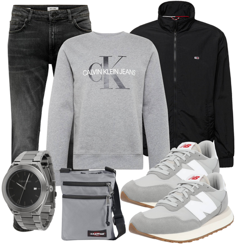 Schwarz/DunkelGrau/Grau Damen 7/8-Länge Jeans/Knöchelstiefel/Cropped Jeans/Girlfriend Jeans/Jeans mit Schlitz/Low Rise Jean/Regular-Fit Jeans/Lederjacke/Slim Fit Jeans/Straight Leg Jean/Leder Schuhe/Tapered-Jeans/Herren Lederjacke/Winterjacke Only & Sons kombinieren