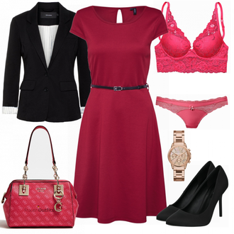 Outfit mit Beige Uhr Armani Exchange "Wilma"