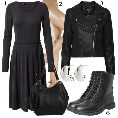 Comment poter Gris/Argent/Rose/Marron/Blanc Bijou Pendent d'Oreille/Clou d'Oreille/Clip d'Oreille/Créole Pilgrim avec Noir/Gris/Gris foncé Robe Grande Taille/Tunique/Robe Ceinturée/Automne Robe/Robe en Jersey/Robe Longue en Maille/Robe à Manches Longues/Robe d'Hiver à Manches Longues/Robe Pull/Robe en Tricot d'Hiver Ragwear